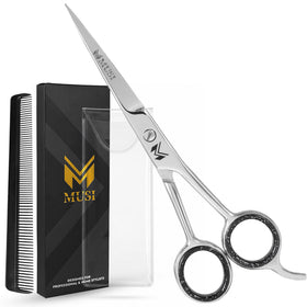 MUSI front packaging showing scissors and comb, professional ready