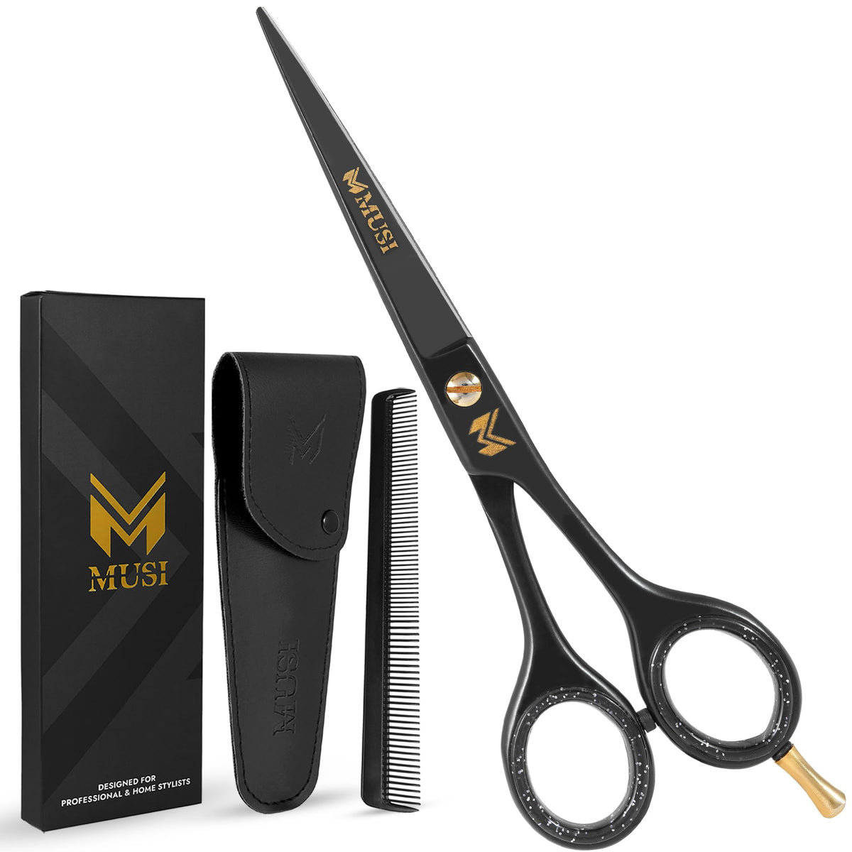 MUSI front packaging displaying scissors set and accessories for easy identification