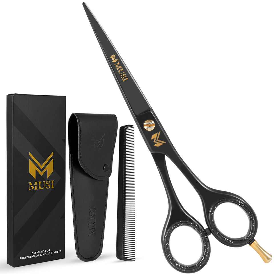 MUSI front packaging displaying scissors set and accessories for easy identification