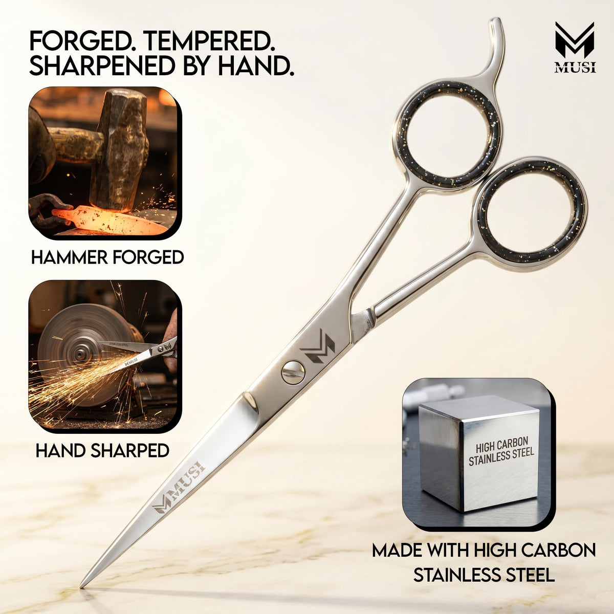 MUSI storage pouch with scissors and comb for safe transport