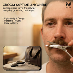 MUSI placed in travel toiletry kit illustrating portability advantage