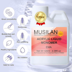 MUSILAN five nylon-bristle brushes laid out for precise acrylic bead control