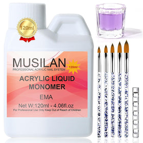 MUSILAN front packaging 4oz bottle showing professional monomer for consistent results