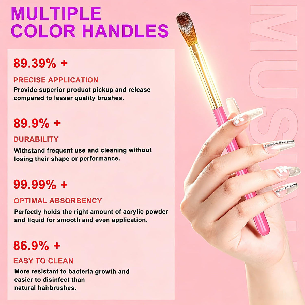 MUSILAN ergonomic handle close-up offering comfortable grip and reduced fatigue