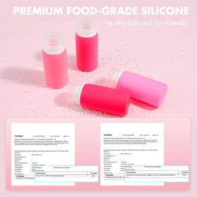 Muslish silicone bottle texture close-up highlighting soft squeezable durability