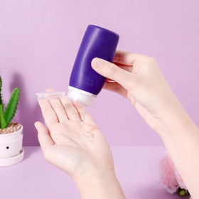 Muslish cream jar and pump bottle detail highlighting leak-proof dispensing and safe materials
