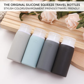 Muslish silicone 3oz bottle closeup highlighting leak-proof cap and reassurance
