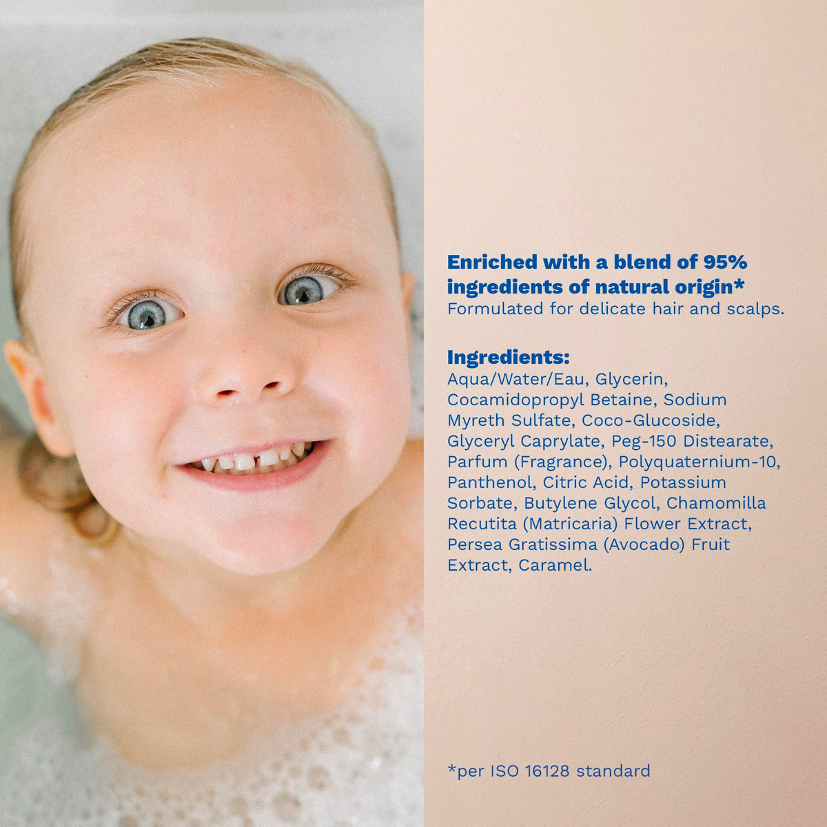 Mustela shampoo on bathroom shelf in family setting promoting daily routine