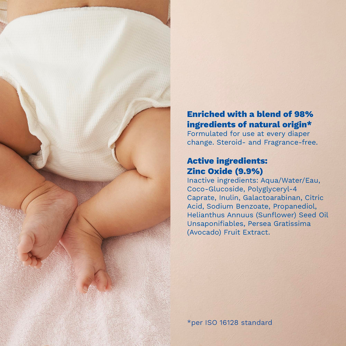 Mustela cream used during diaper change soothing baby’s irritated skin