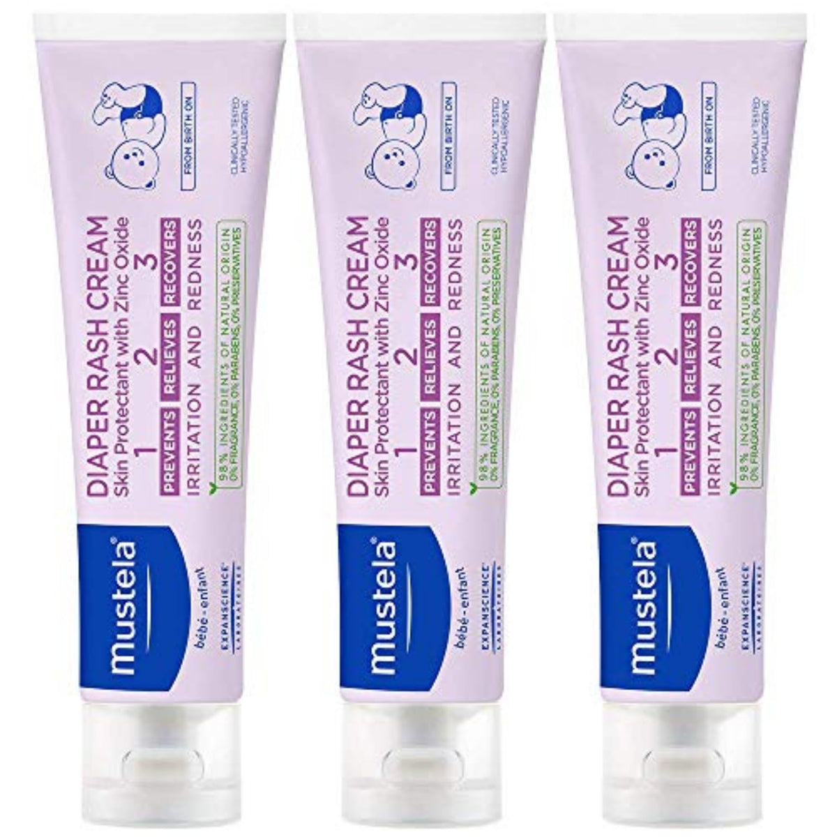 Mustela tube front view showing label and gentle formula benefit