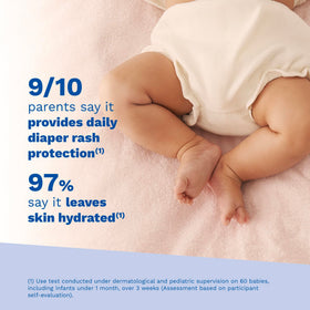 Mustela cream being applied from tube to hand for easy diaper care