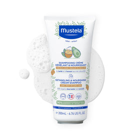 Mustela front packaging of cream shampoo showing product clarity and family-friendly design