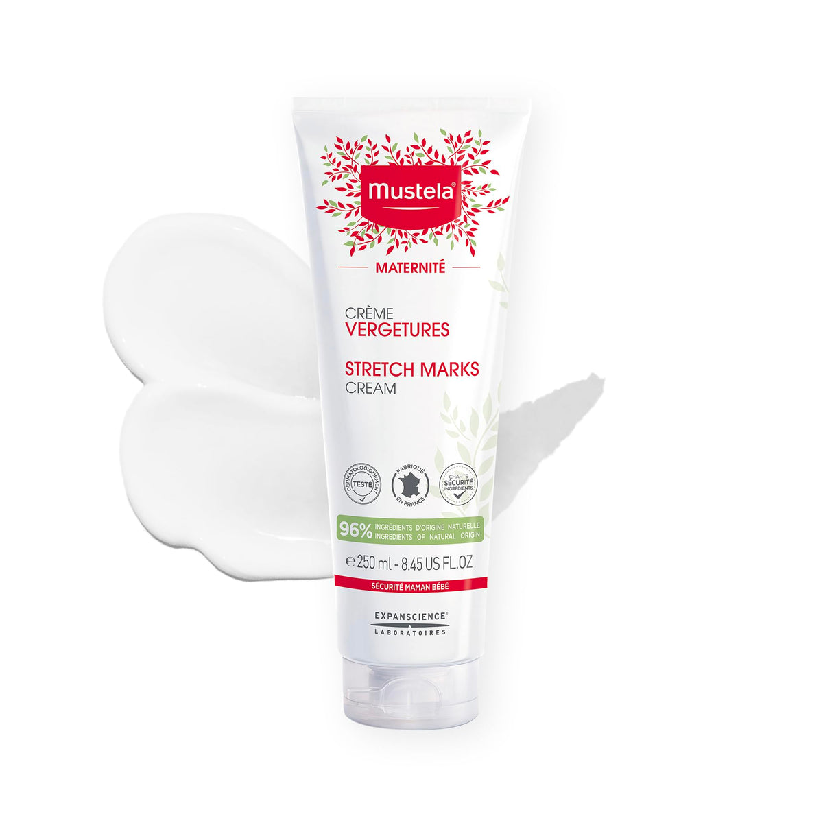 Mustela front tube packaging showing label and benefits