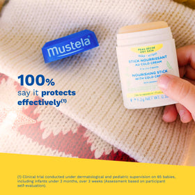 Mustela nourishing stick open twist-up format for easy, mess-free application