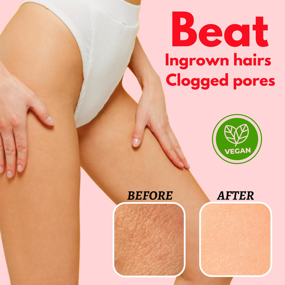 Muun in-use underarm demo demonstrating targeted exfoliation and reduced ingrown hairs