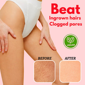 Muun in-use underarm demo demonstrating targeted exfoliation and reduced ingrown hairs