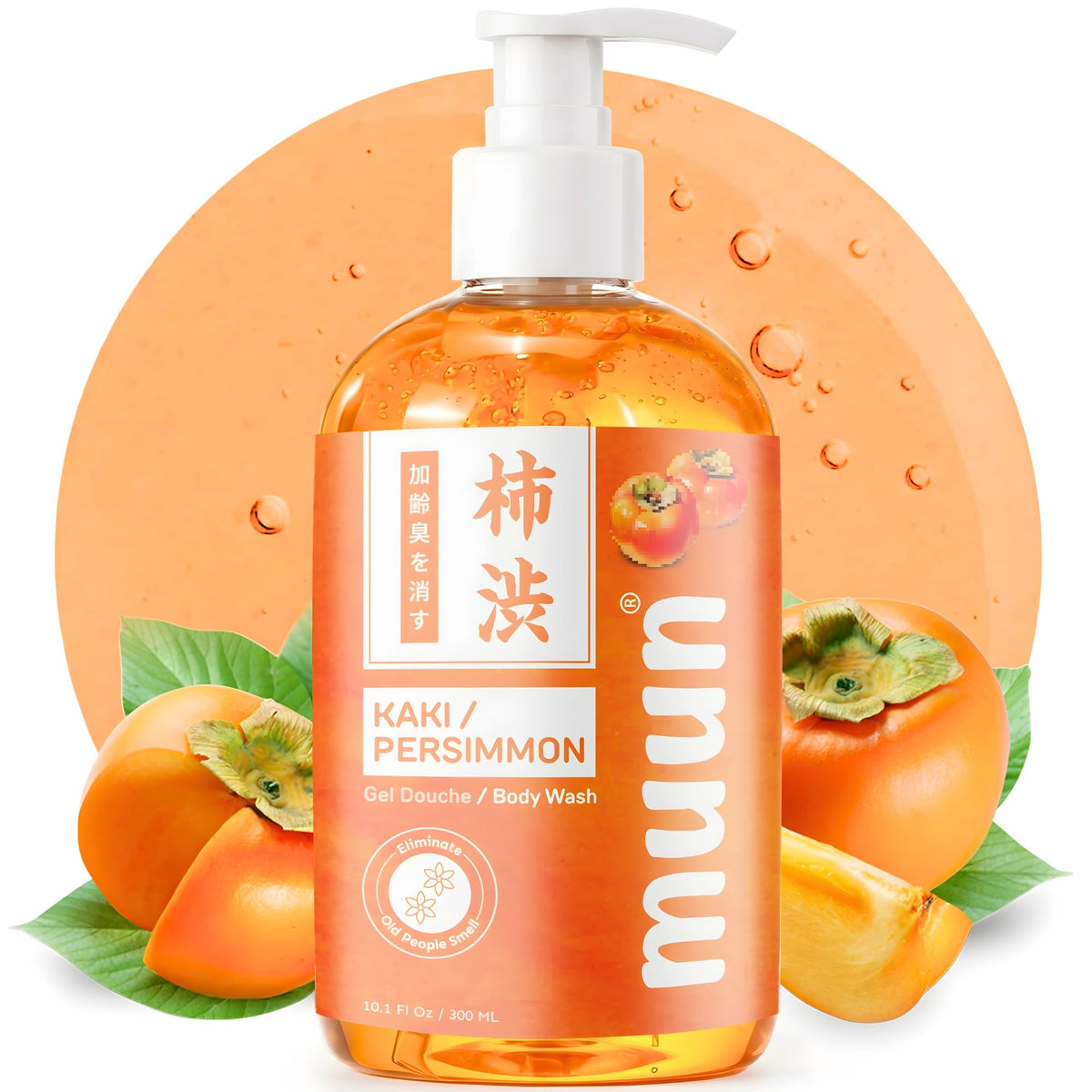 Muun bottle on shower shelf conveying daily-use suitability and moisture resistance