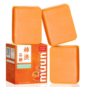 Muun persimmon soap front packaging showing three bars and product name for easy identification