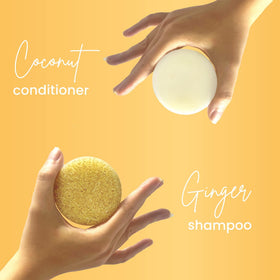 Muun shampoo bar close-up texture highlighting concentrated ginger extract benefits