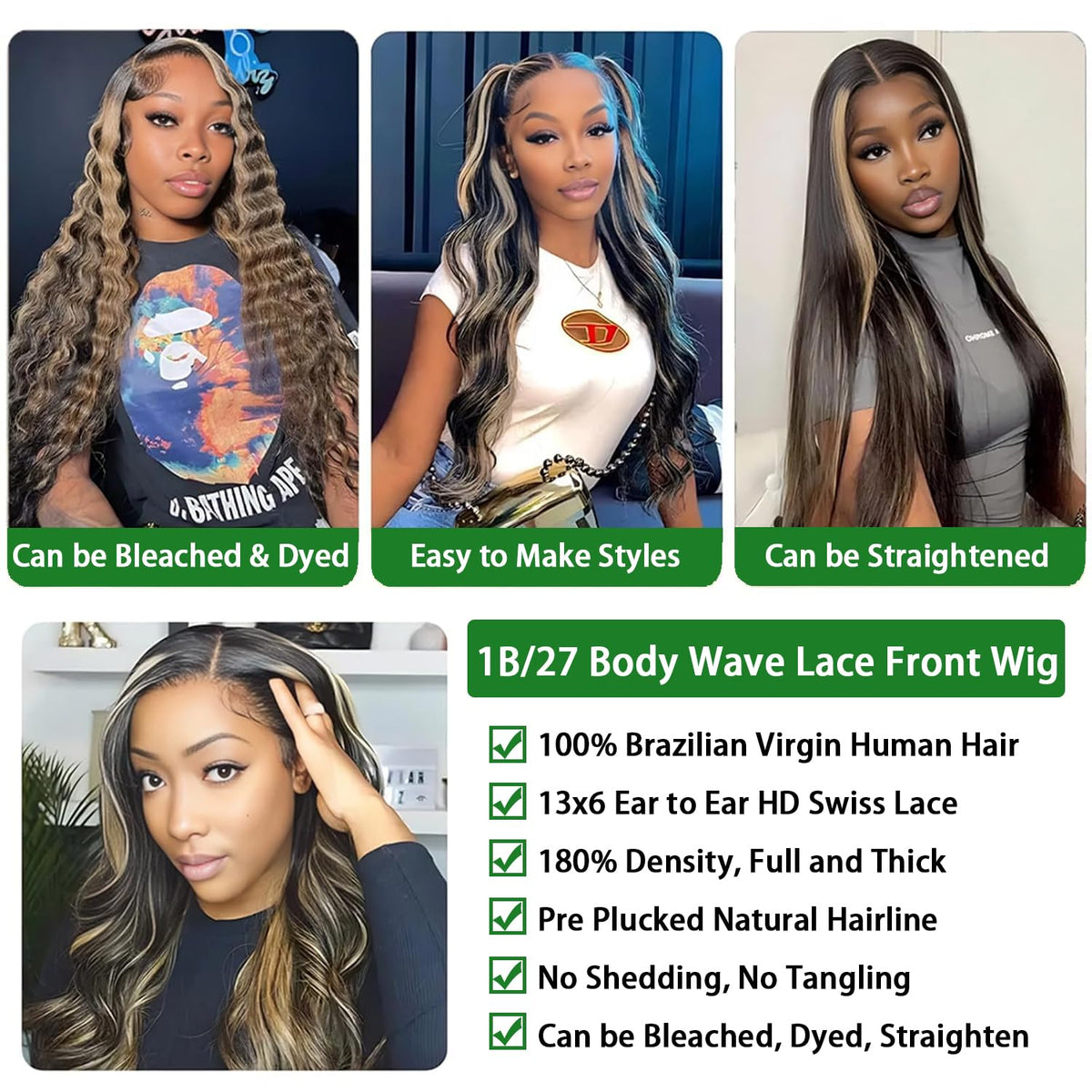 MUZOJET on-model styled waves showing versatile black-to-blonde balayage finish