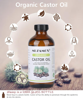 MUZAMOX amber glass close-up highlighting protective packaging benefit