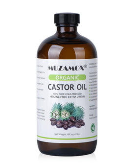 MUZAMOX front amber glass bottle showing clean label and purity benefit