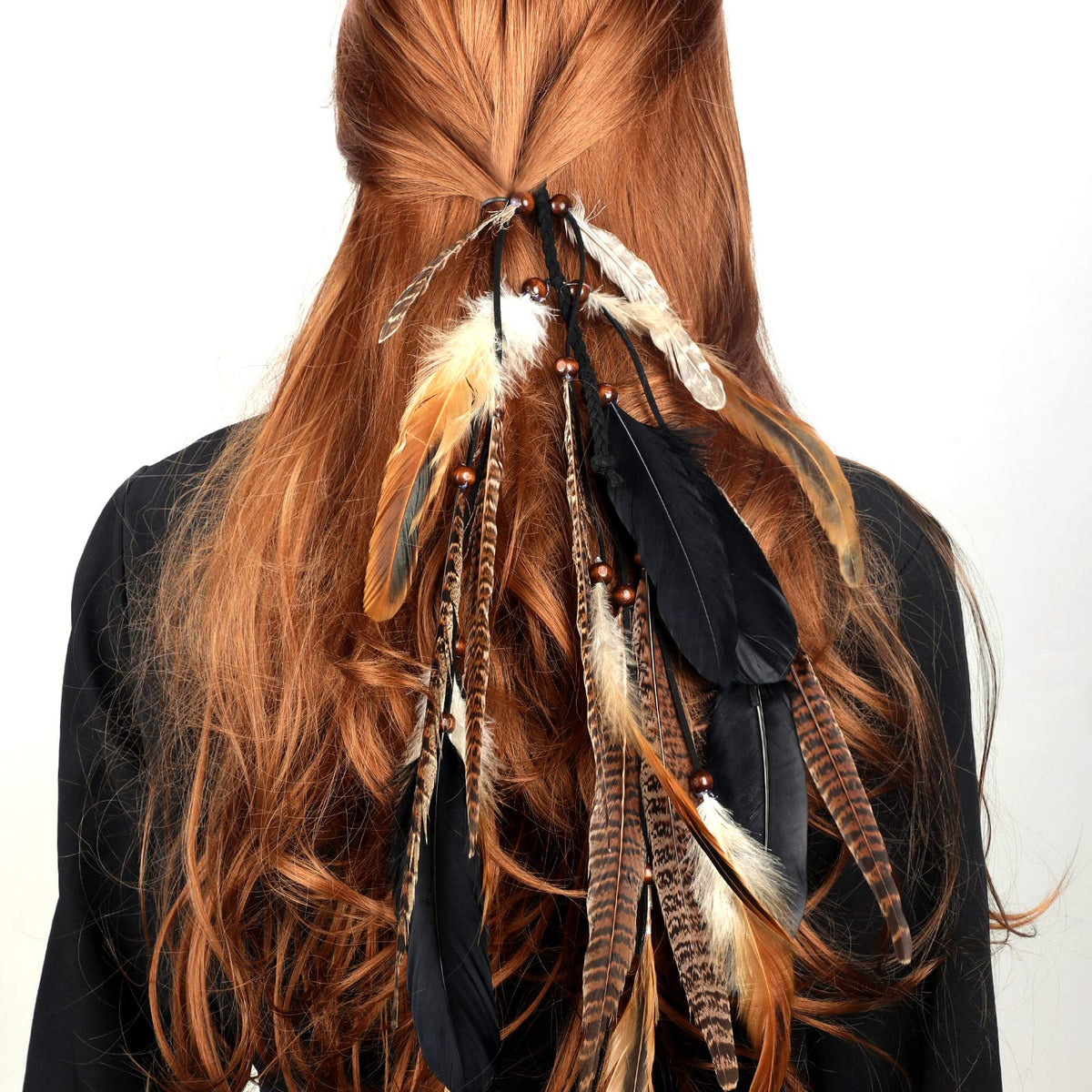 MWOOT model wearing extensions demonstrating 33cm length and visual impact