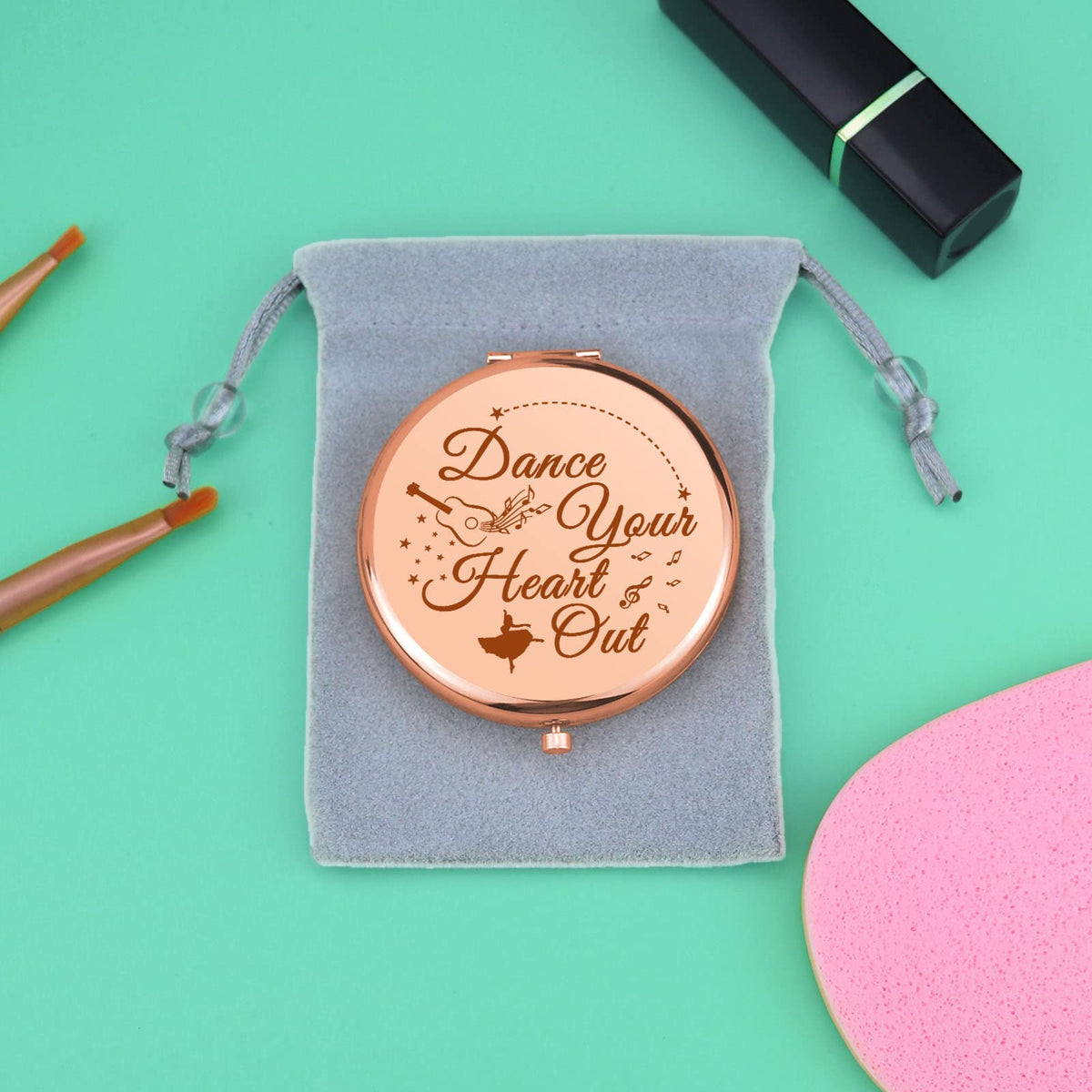 Mwphuy compact mirror in hand for size comparison illustrating easy portability benefit