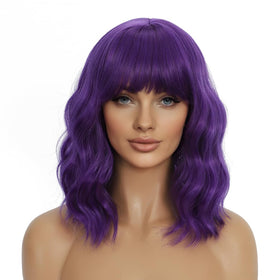 Mxayhnajxl front view dark purple bob showing bold color and polished finish