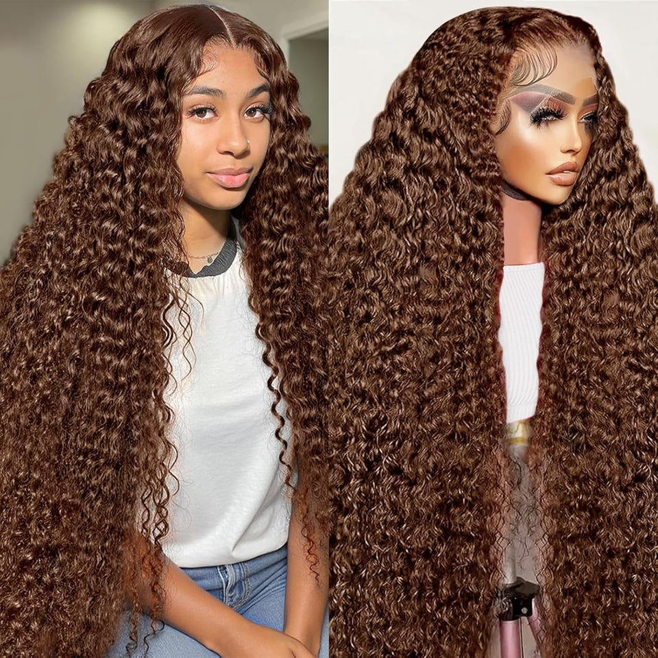 MXTQO front view showing chocolate brown deep wave and natural hairline benefit realism