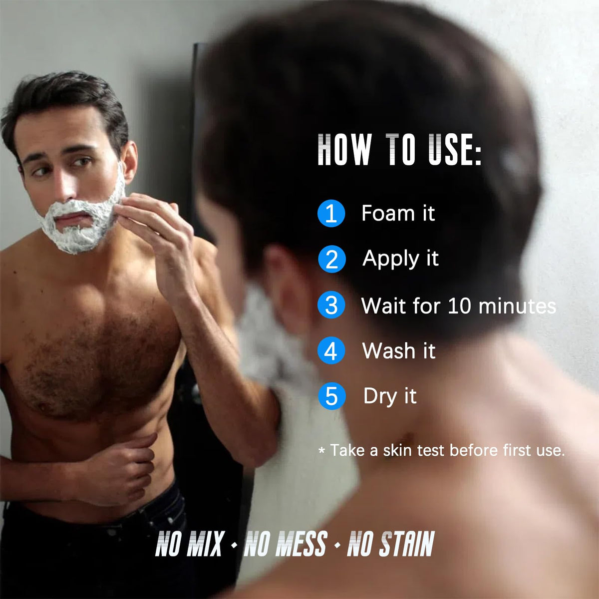 Mxvbaty before and after beard comparison illustrating grey coverage