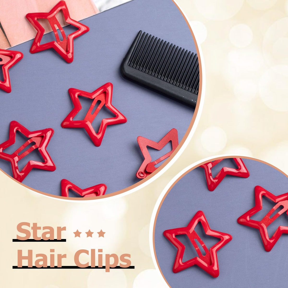 Mxxipp full pack of 20 red star clips illustrating quantity and variety