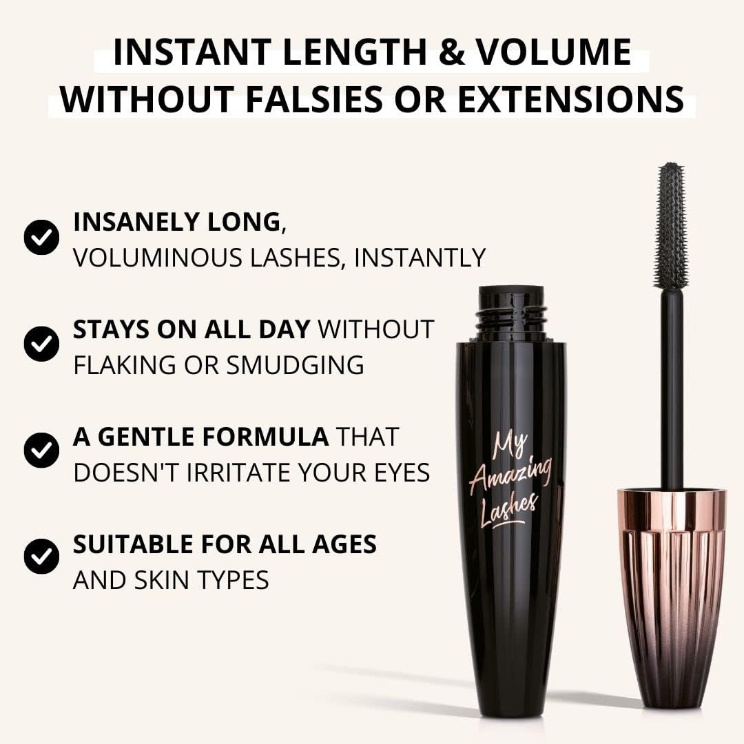 My Amazing Lashes formula texture wiped on skin showing smooth, non-clumping finish