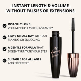 My Amazing Lashes formula texture wiped on skin showing smooth, non-clumping finish