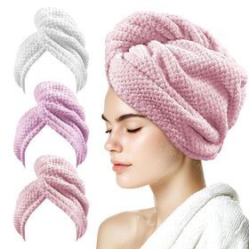 my novel things front packaging showing three towel colors and benefits