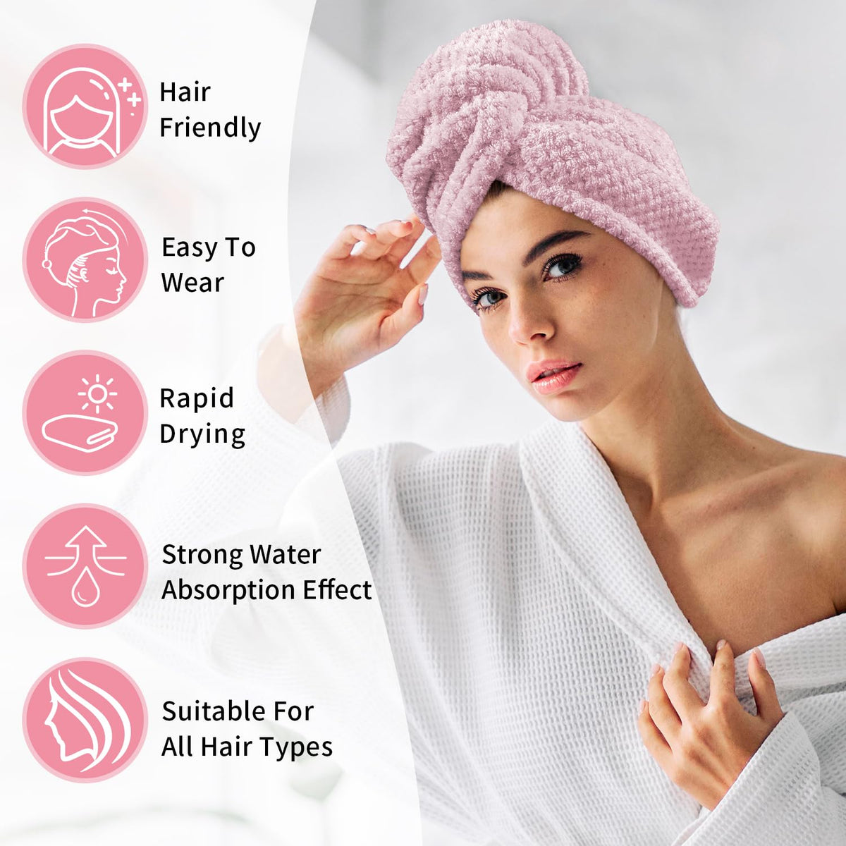 my novel things wrap on curly hair demonstrating reduced frizz