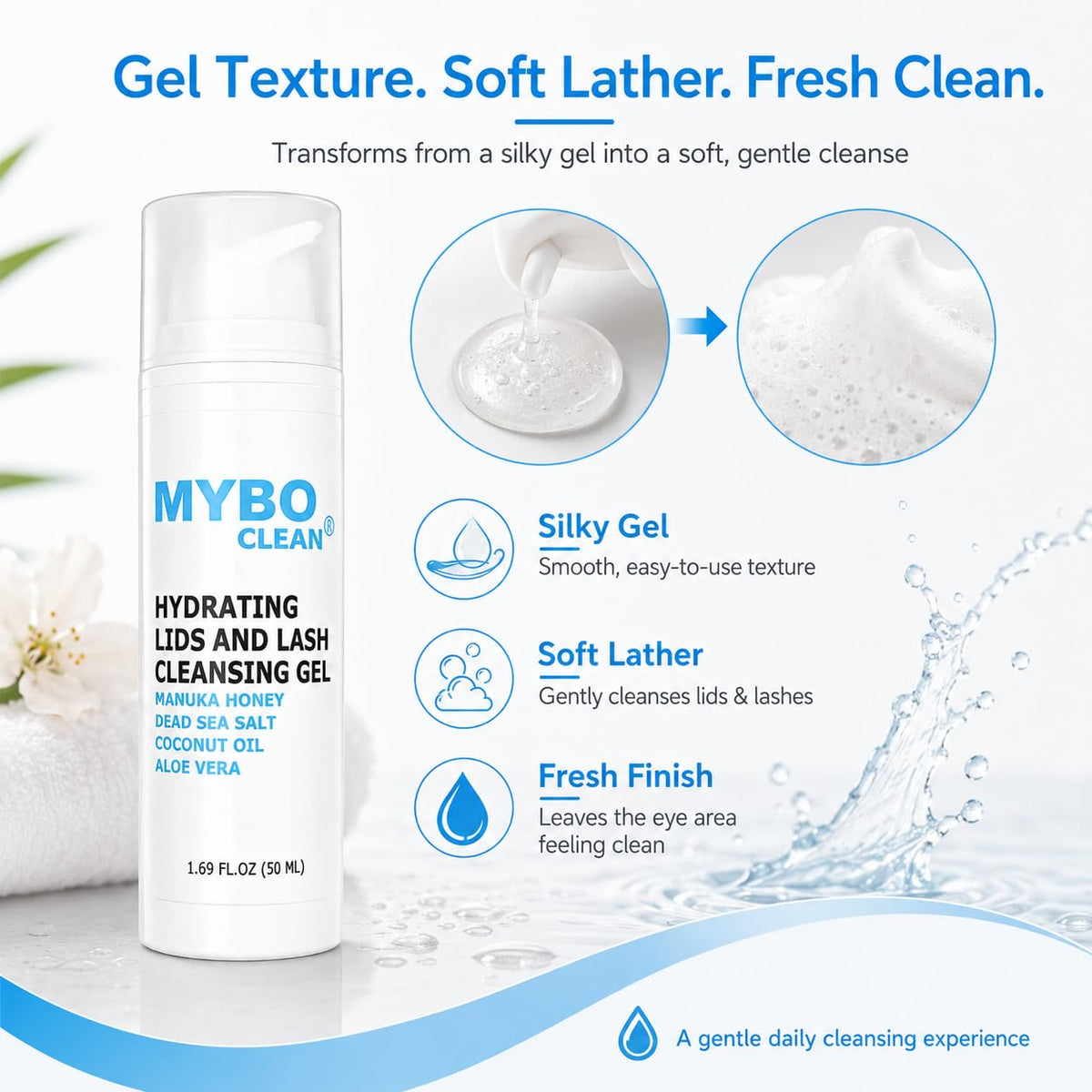 Myboclean brush in hand showing compact size for travel