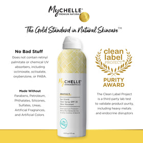 MyChelle Dermaceuticals being sprayed on arm to show coverage and oil balancing
