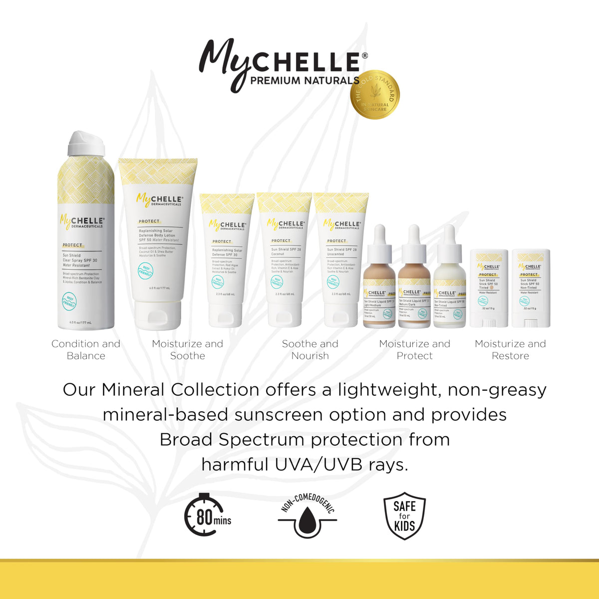 MyChelle Dermaceuticals bottle in a beach bag showing reef-safe protection for outings