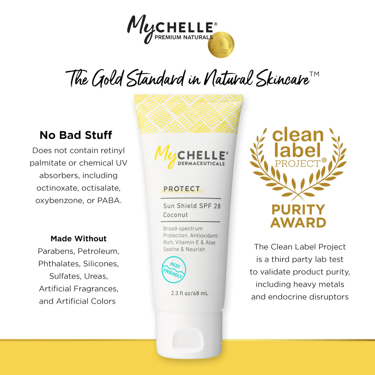 MyChelle Sun Shield in everyday bag for on-the-go protection and makeup-friendly finish