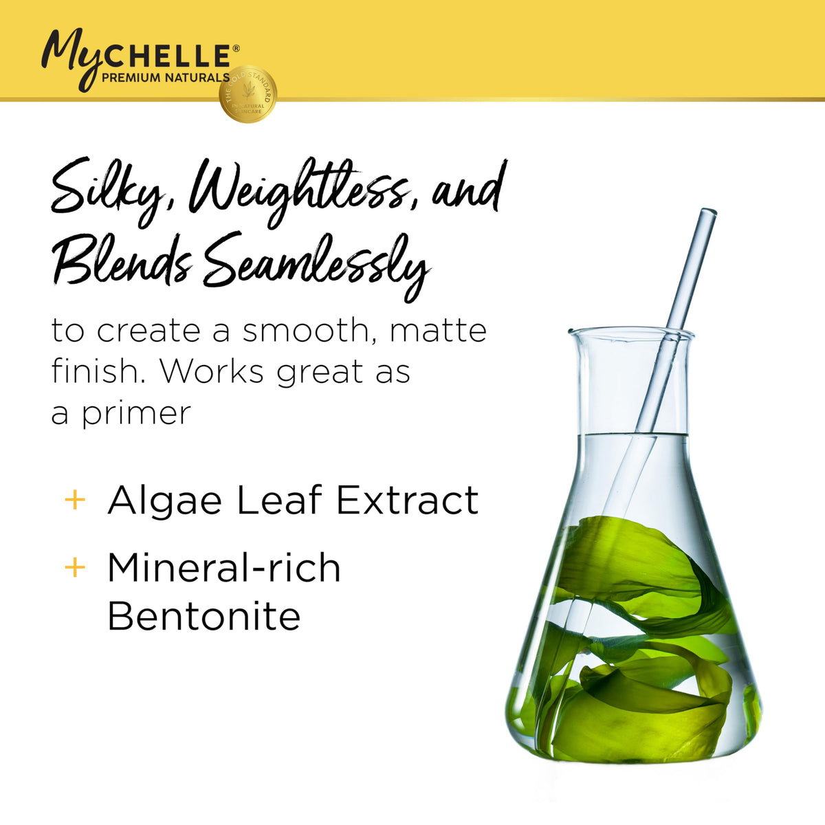 MyChelle Sun Shield texture closeup demonstrating smooth matte finish and blendability