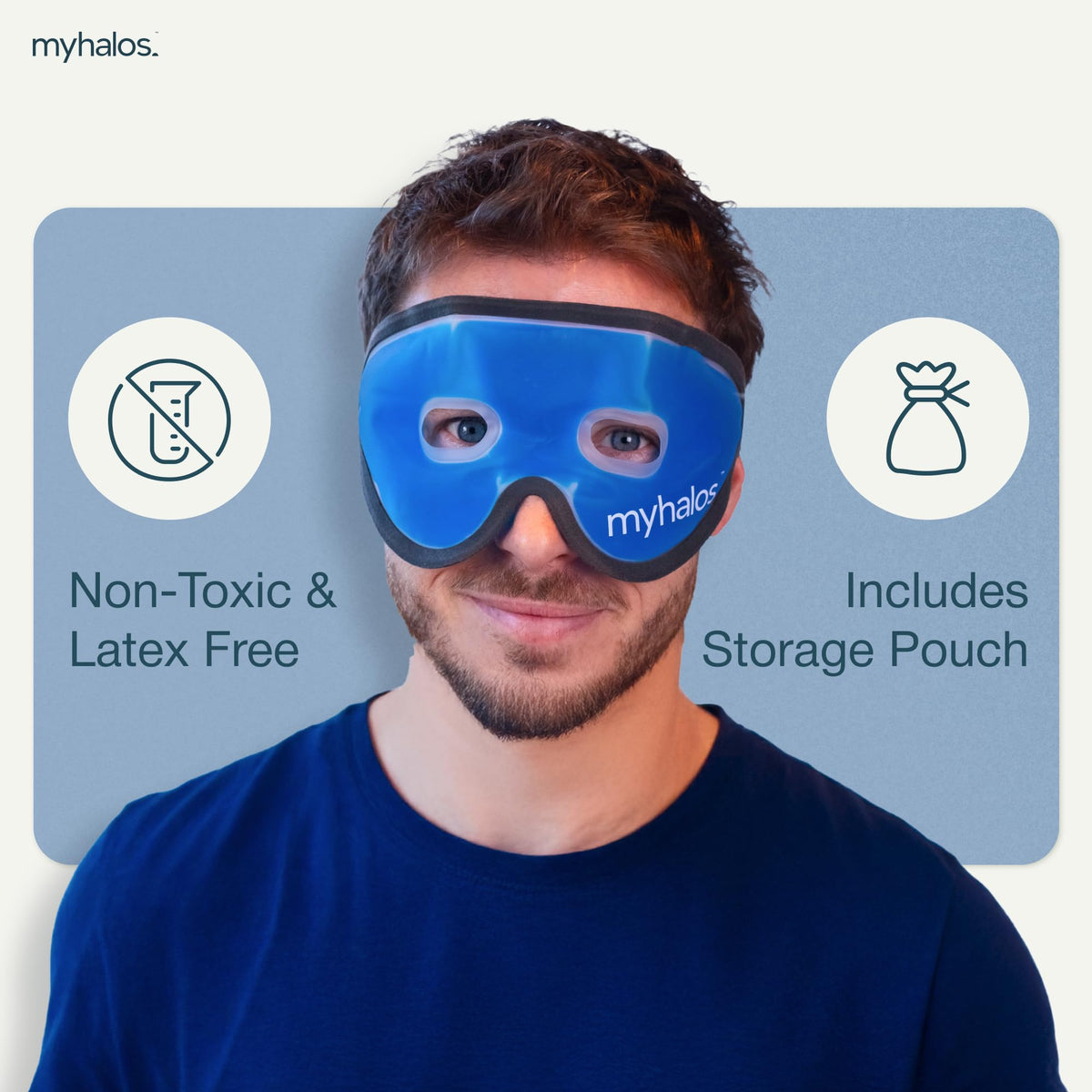 myhalos adjustable strap and included travel case for secure, portable storage