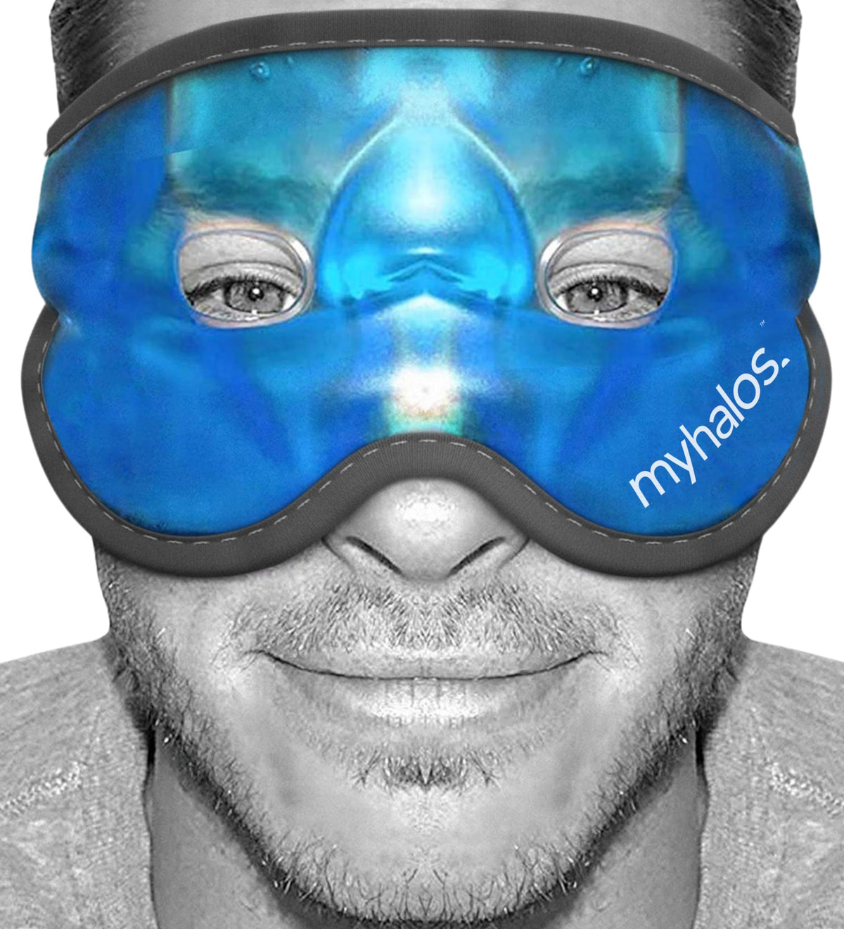 myhalos front packaging showing product and travel case for easy transport
