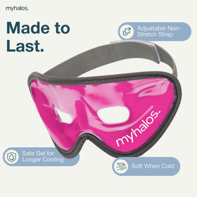 myhalos mask in use on person relaxing to relieve puffiness and headache benefit