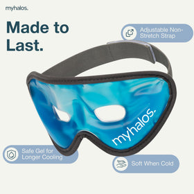 myhalos mask held in hand showing compact size and portability