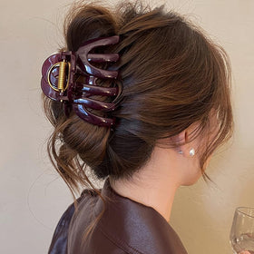 Myhiju clip in half-up hairstyle demonstrating practical everyday use
