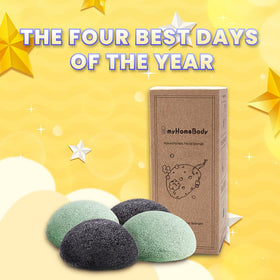 myHomeBody charcoal sponge close-up texture for deep pore cleansing