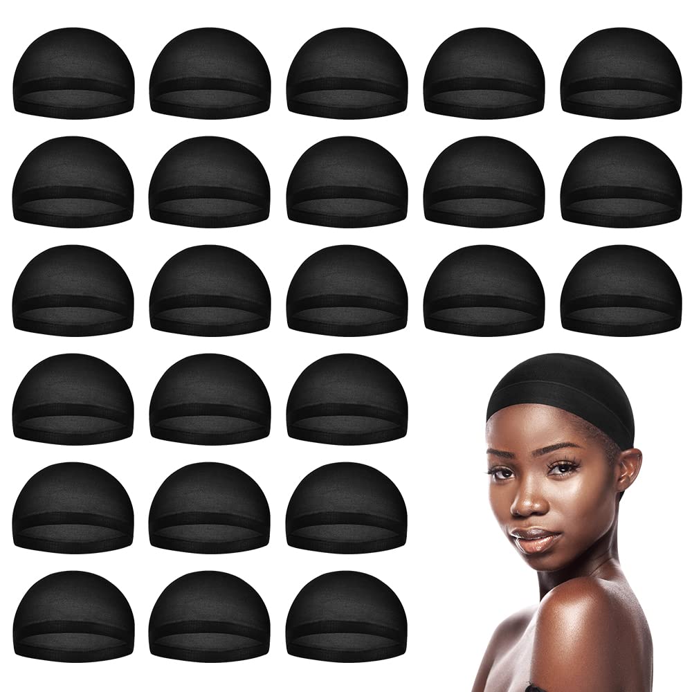 MYKURS front packaging showing 24 black wig caps, economical supply