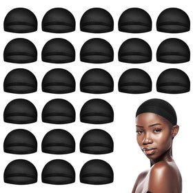 MYKURS front packaging showing 24 black wig caps, economical supply