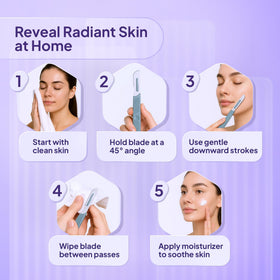 MyMed 14R blade detail macro showing thin edge for gentle dermaplaning